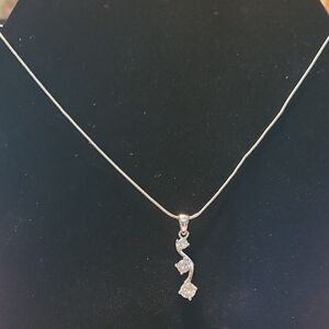 Lia Sophia Silver Necklace with Crystal Charm